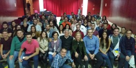 Ana Oramas y el resto de candidatos con los Jóvenes de Coalición Canaria